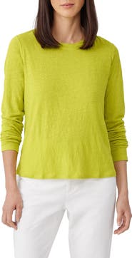Eileen Fisher Organic Linen Long Sleeve T-Shirt