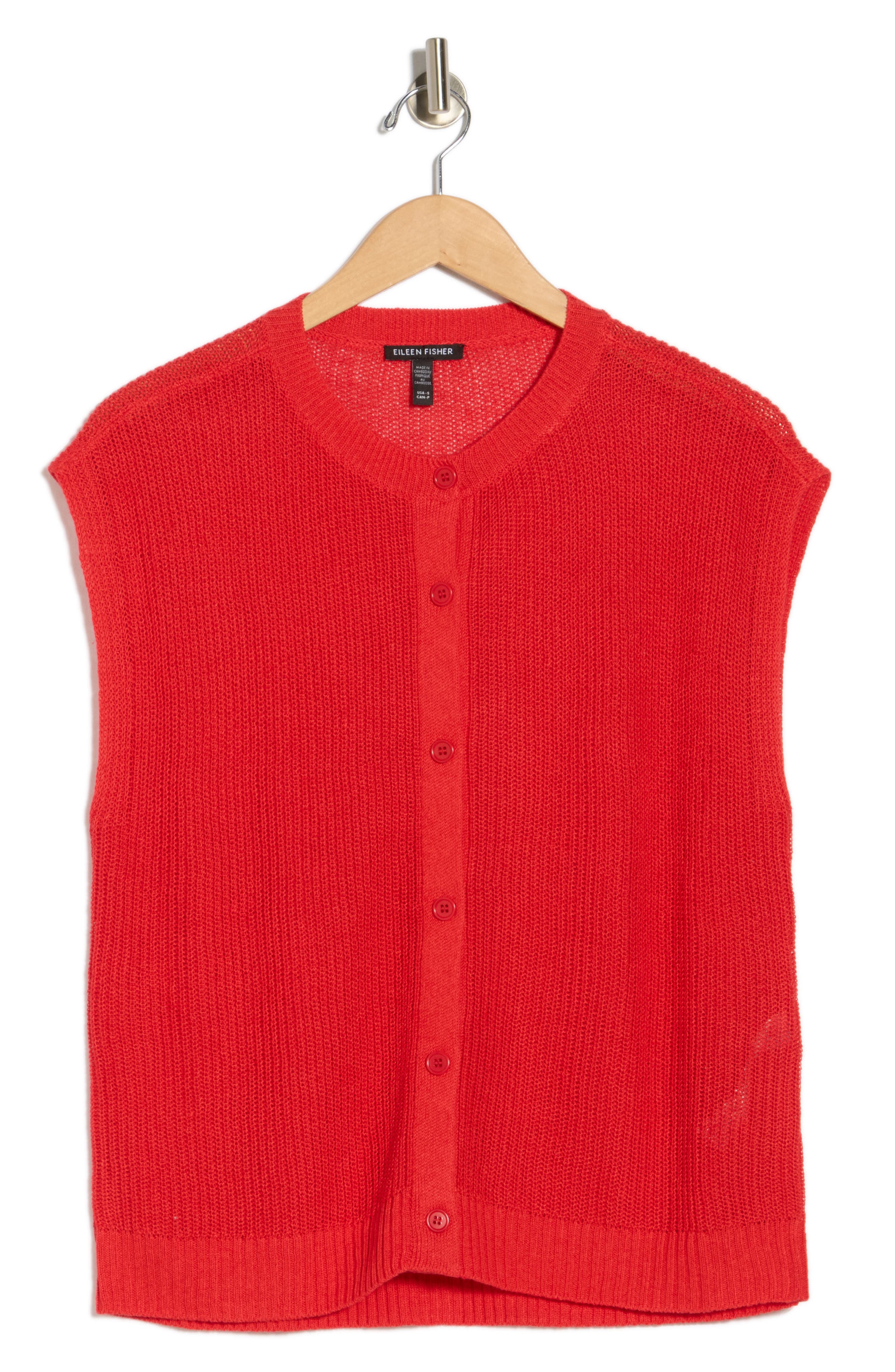 Eileen Fisher Organic Linen & Organic Cotton Sweater Vest
