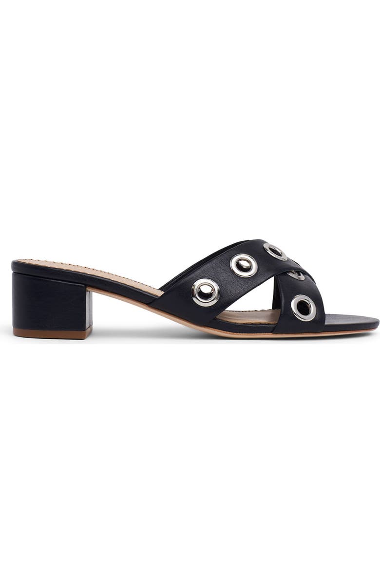 Cinq à Sept Maya Studded Block Heel Sandal, Alternate, color, Navy