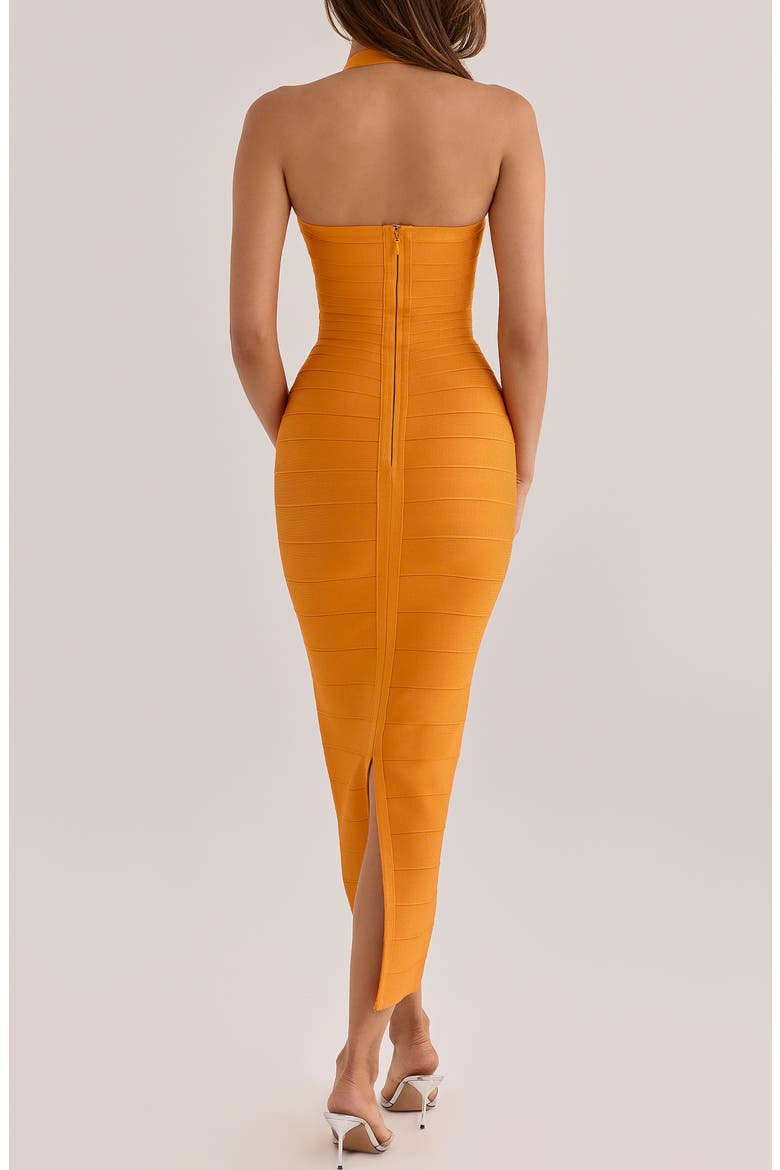The Silhouette Halter Neck Bandage Maxi Dress, Alternate, color, TANGERINE