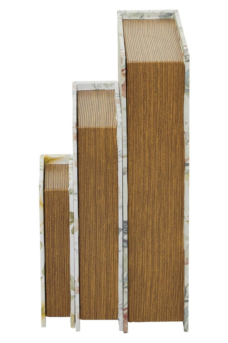 Set of 3 Faux Book Boxes, Alternate, color, WHITE