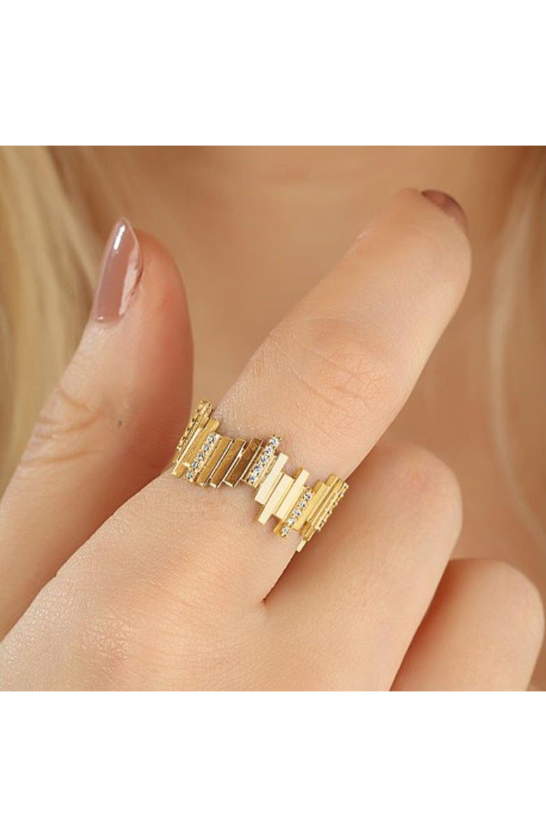 Spero London New Multiple Bar Sterling Silver Ring, Alternate, color, Gold