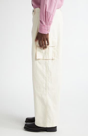 パンツ OUR LEGACY MOUNT CARGO\"ECRU CANAL STRIPE OUR LEGACY | BRROWED CHINO / BLACK CHALK STRIPE SLACKS – STOCK
