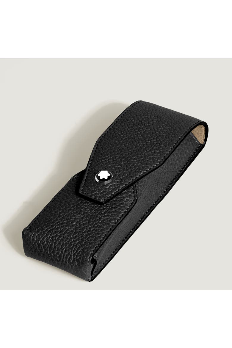 Grain Leather Envelope 2 Pen Pouch, Alternate, color, BLACK