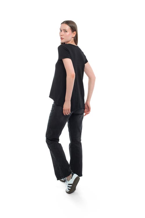 Wilt Clothing Crew Neck Short Sleeve Shrunken Boyfriend Tee In Gray