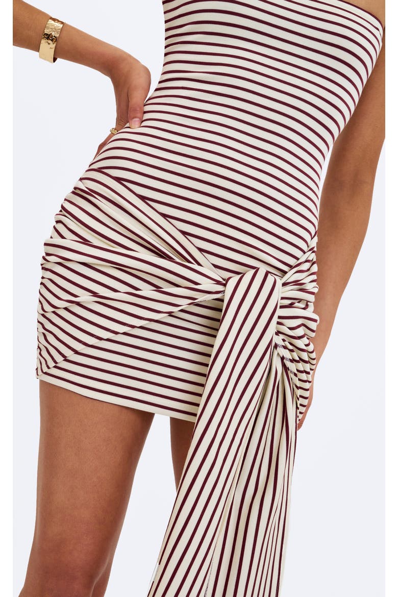 Tommie Lyocell Jersey Tie Strap Mini Dress, Alternate, color, Ivory & Burgundy