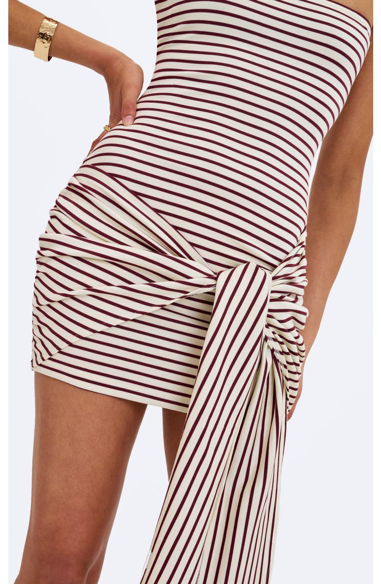 Miss Circle Tommie Lyocell Jersey Tie Strap Mini Dress, Alternate, color, Ivory & Burgundy
