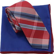 Ben Sherman Plaid Tie & Pocket Square Box Set