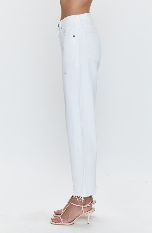 Pistola Lexi Mid Rise Bowed Straight Leg Jeans In White