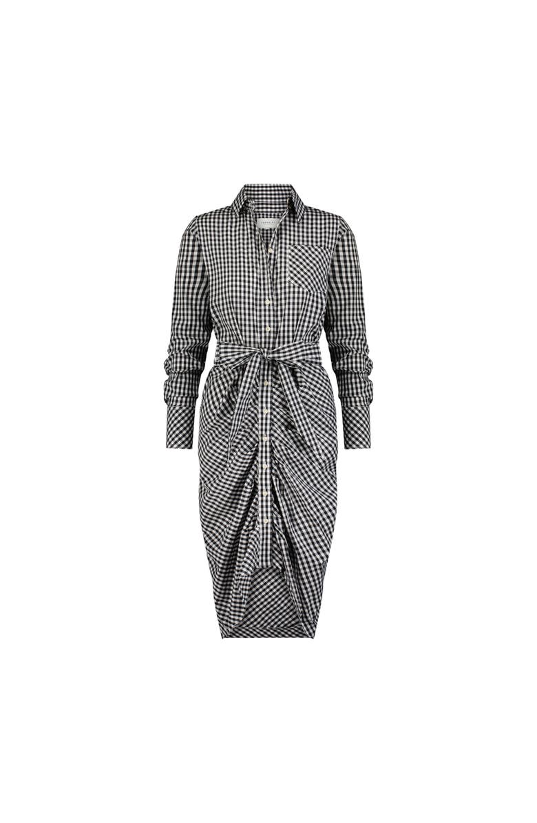 The Shirt by Rochelle Behrens The Wrap Front Dress, Main, color, Black Check