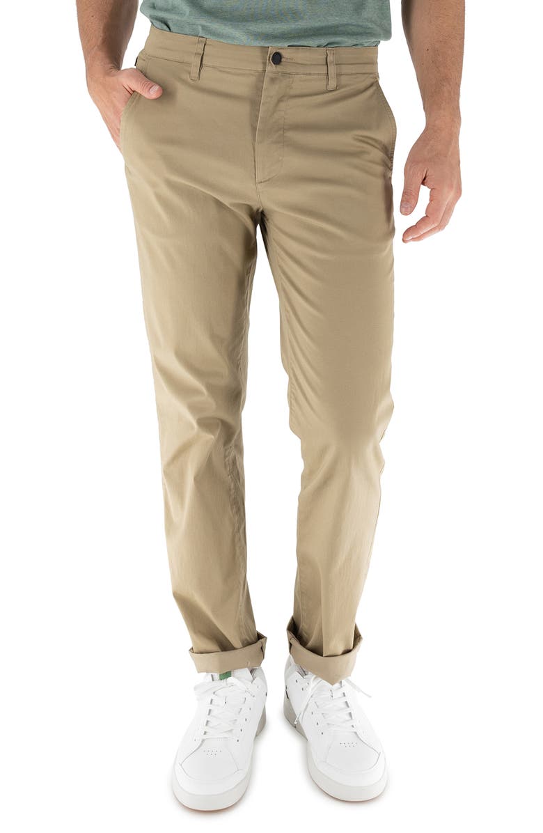 Devil-Dog Dungarees Maneuver Slim Straight Leg Performance Twill Pants, Main, color, Medium Beige/ Khaki