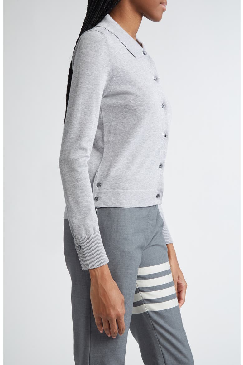 4-Bar Jersey Stitch Cardigan, Alternate, color, LIGHT GREY