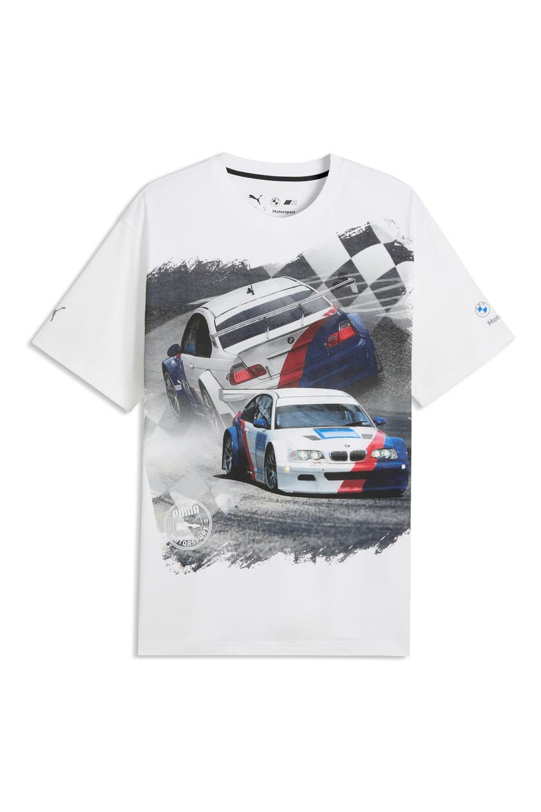 BMW M Motorsport Car Cotton Graphic T-Shirt, Main, color, PUMA WHITE