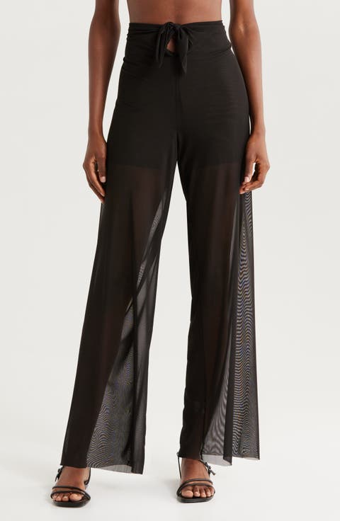 Tie Front Sheer Cover-Up Pants
