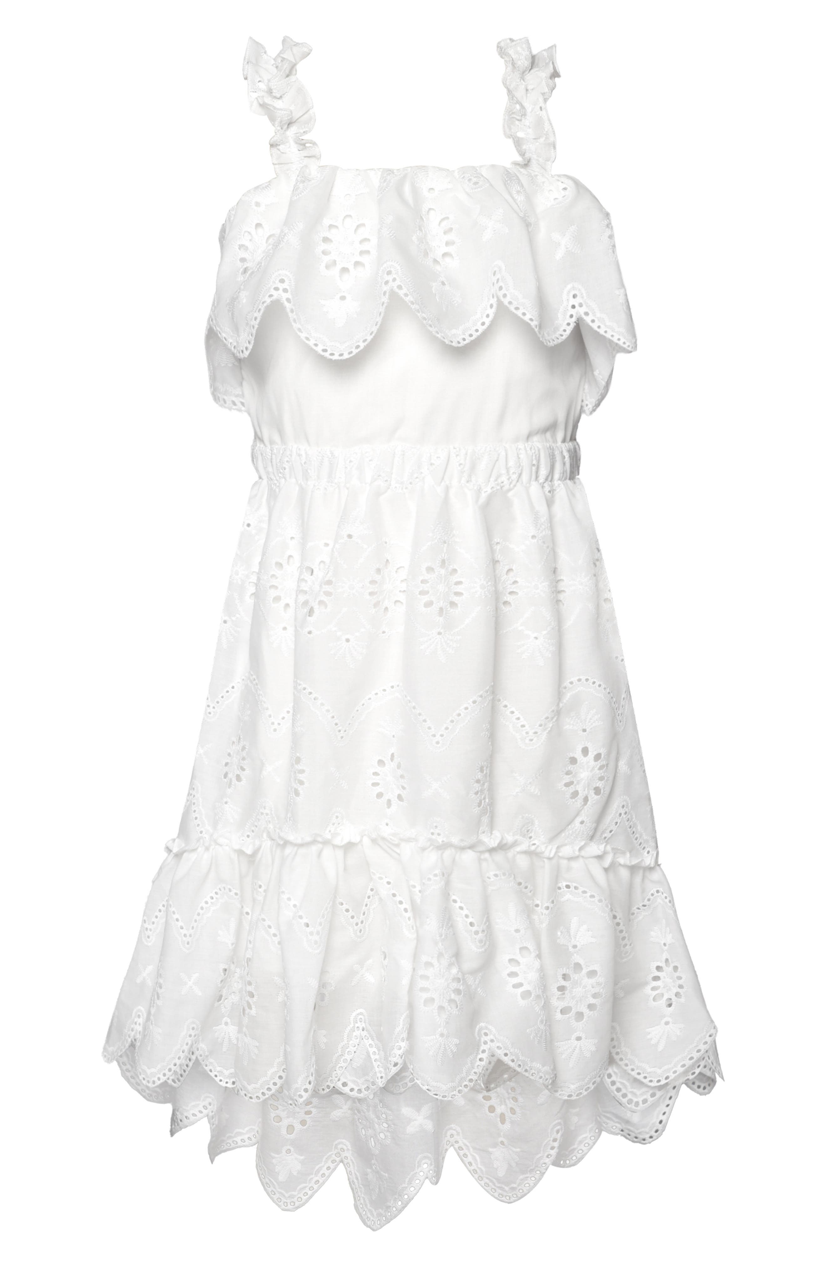 Hannah Banana Kids' Eyelet Scallop Hem Dress