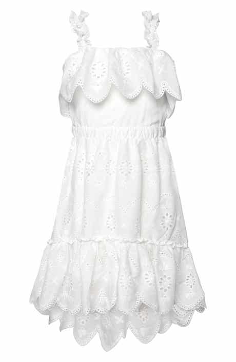 Hannah Banana Kids' Eyelet Scallop Hem Dress