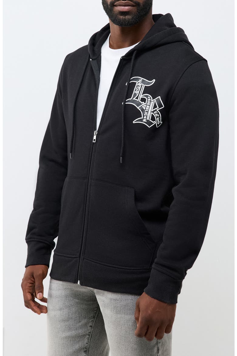 Property of None Graphic Full Zip Hoodie, Alternate, color, JET BLACK