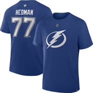 FANATICS Men's Fanatics Victor Hedman Blue Tampa Bay Lightning Authentic Stack Name & Number T-Shirt
