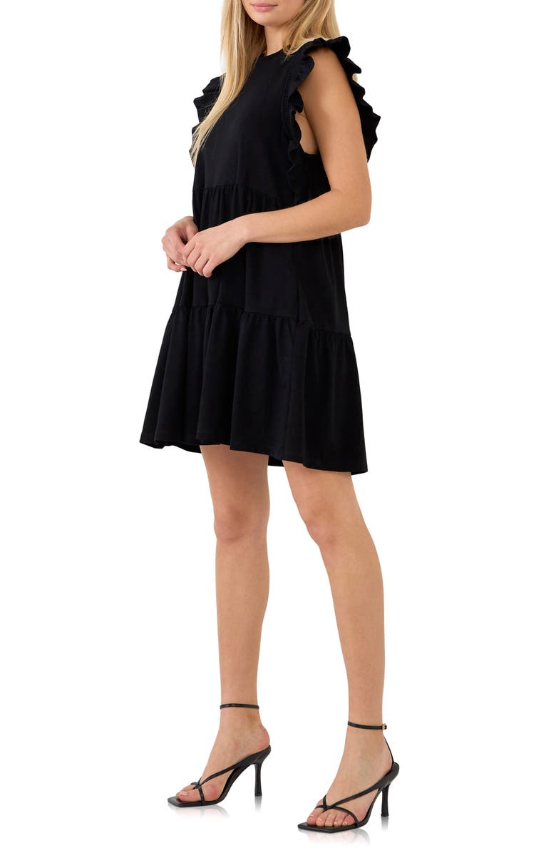 English Factory Ruffle Cotton Babydoll Minidress, Alternate, color, 