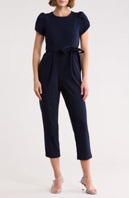 Calvin Klein Tulip Sleeve Belted Jumpsuit