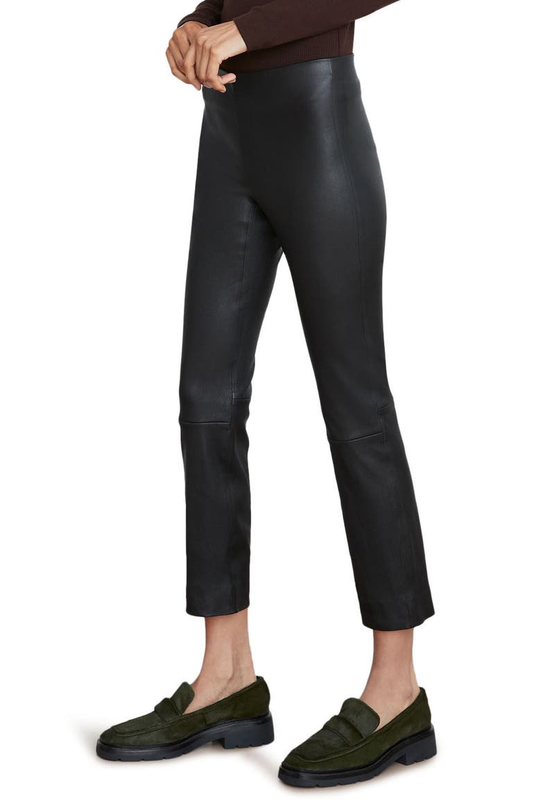 Leather Crop Leggings, Alternate, color, BLACK