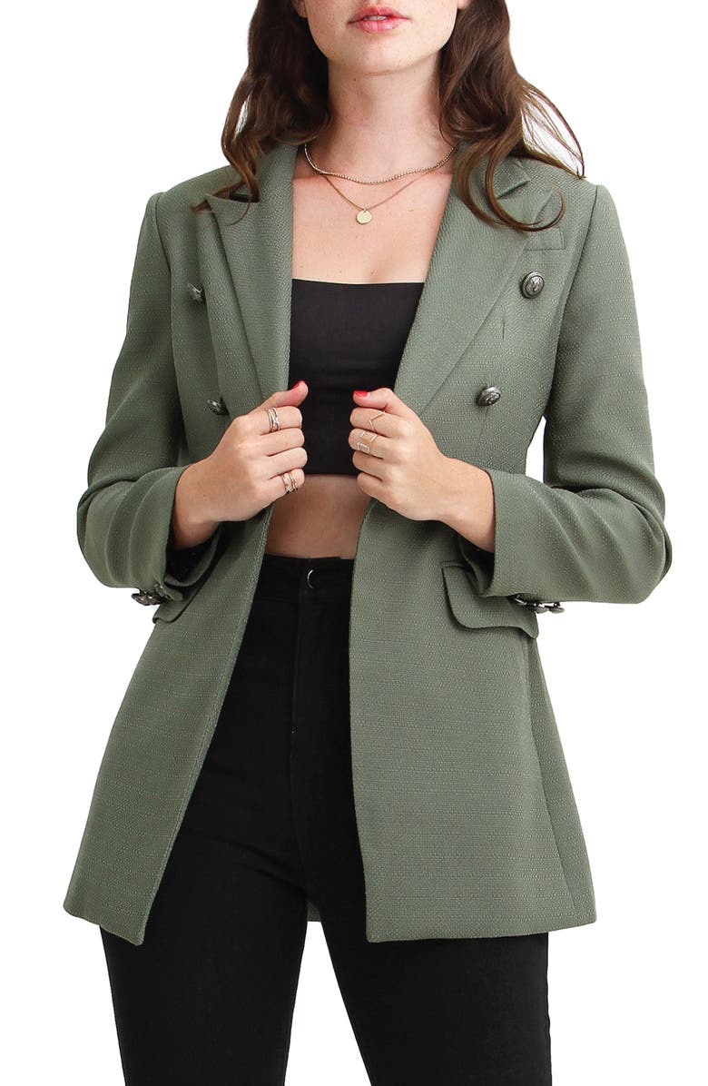 Belle & Bloom Princess Polly Textured Double-Breasted Blazer, Main, color,