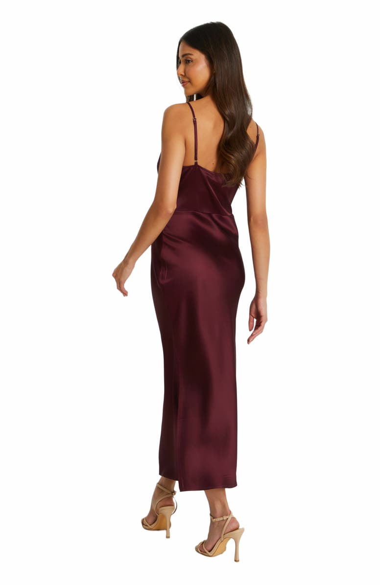 QUIZ Satin V Neck Slip Maxi Dress, Alternate, color, 