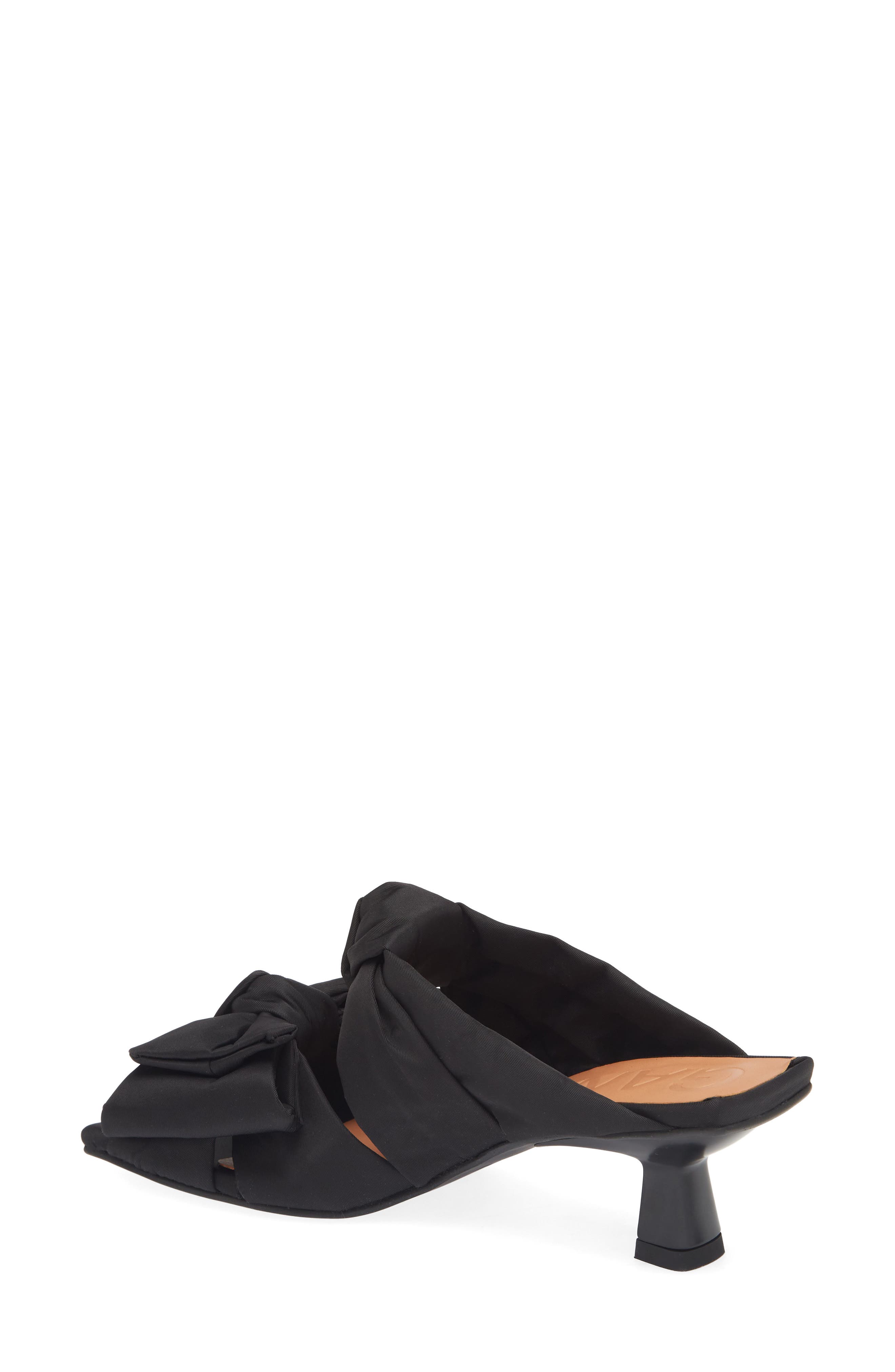 Soft Bow Kitten Heel Sandal, Alternate, color, BLACK