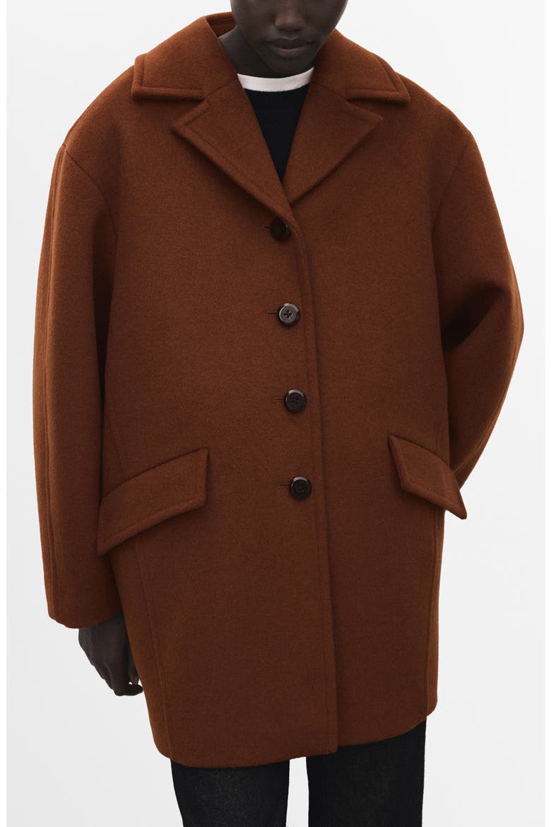 Wool Blend Coat, Main, color, MEDIUM BROWN