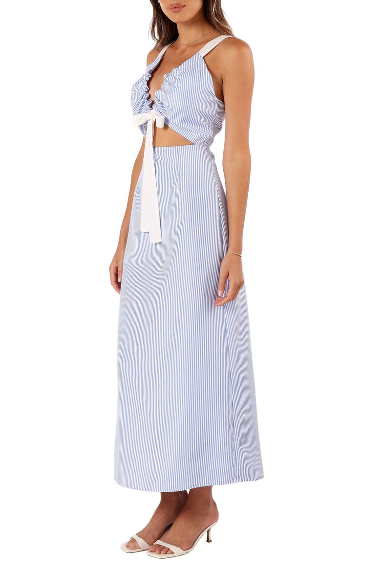 Bailee Cutout Maxi Dress, Alternate, color, BLUE STRIPE