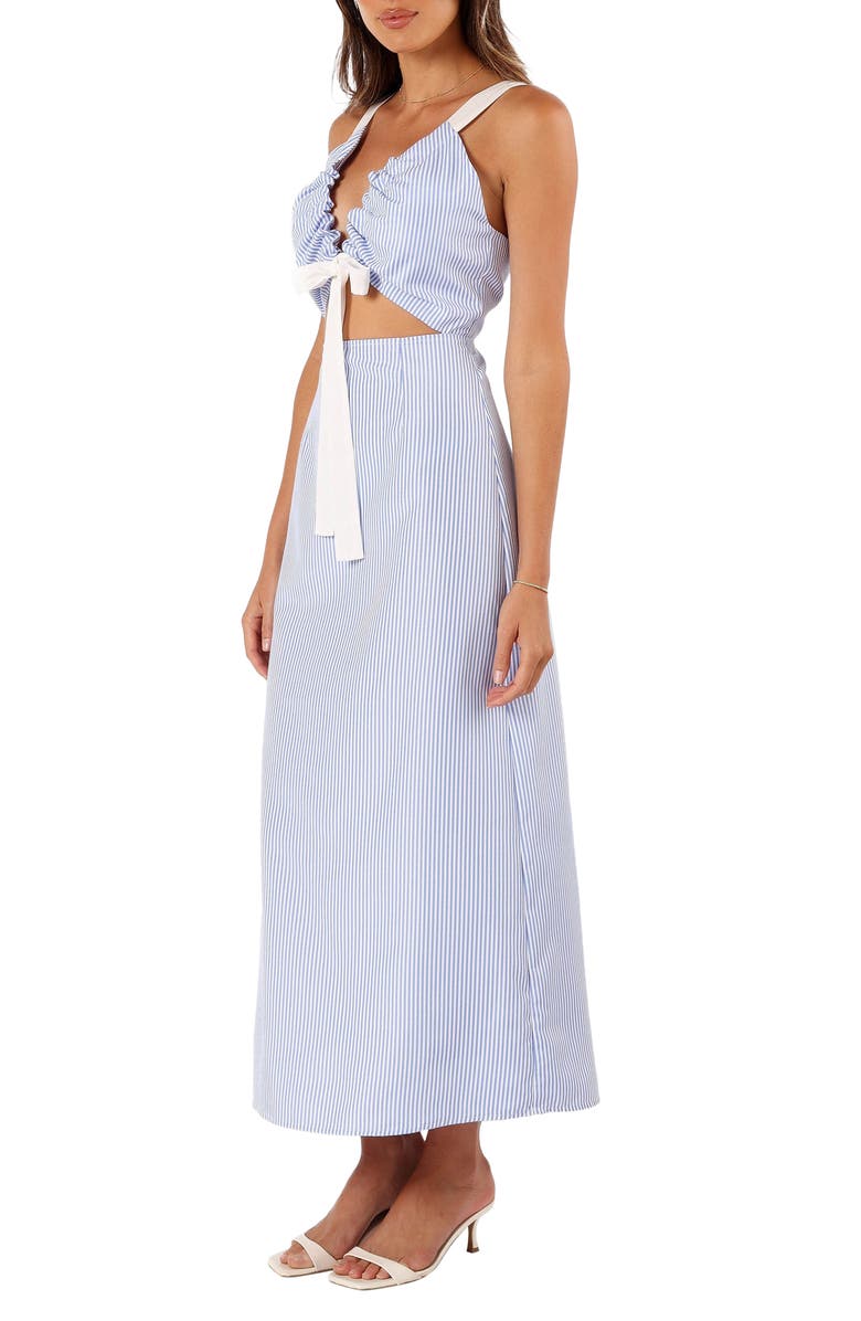 Petal & Pup Bailee Cutout Maxi Dress, Alternate, color, Blue Stripe