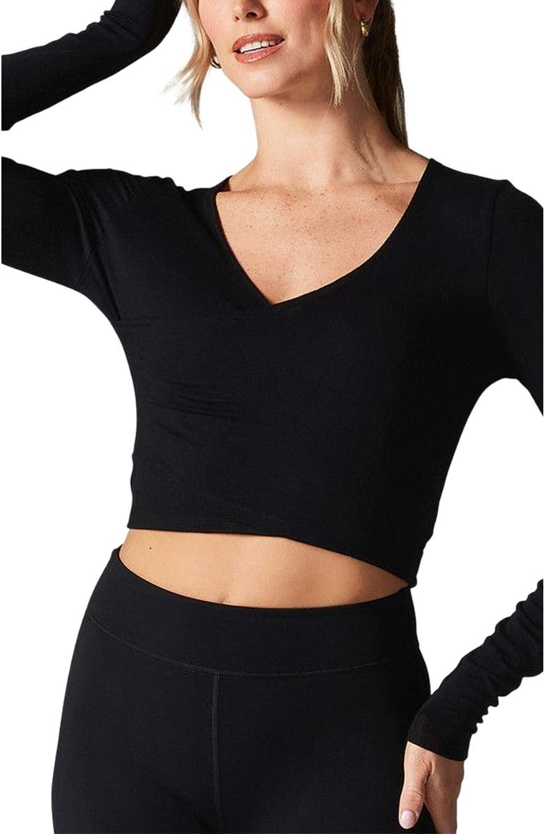Tavi Criss Cross Long Sleeve Top, Alternate, color, Ebony