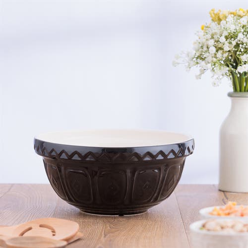 Mason Cash Color Mix Black Size 24 Mixing Bowl, 2.15 Quart In Black