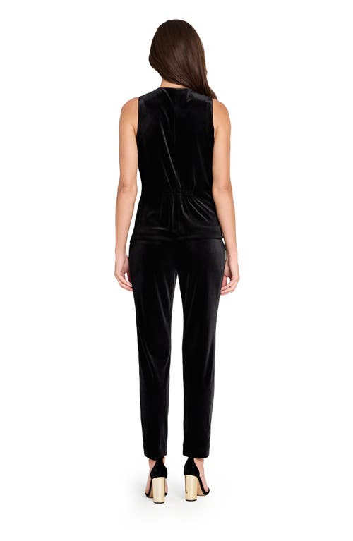 Tahari Asl Velvet Straight Leg Pants In Black