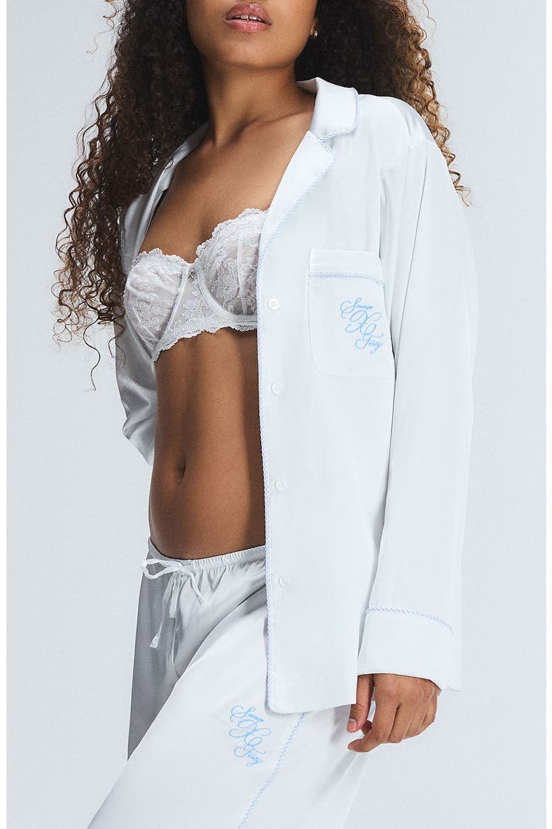 Ever After Satin Sleep Top, Alternate, color, HAZY WHITE