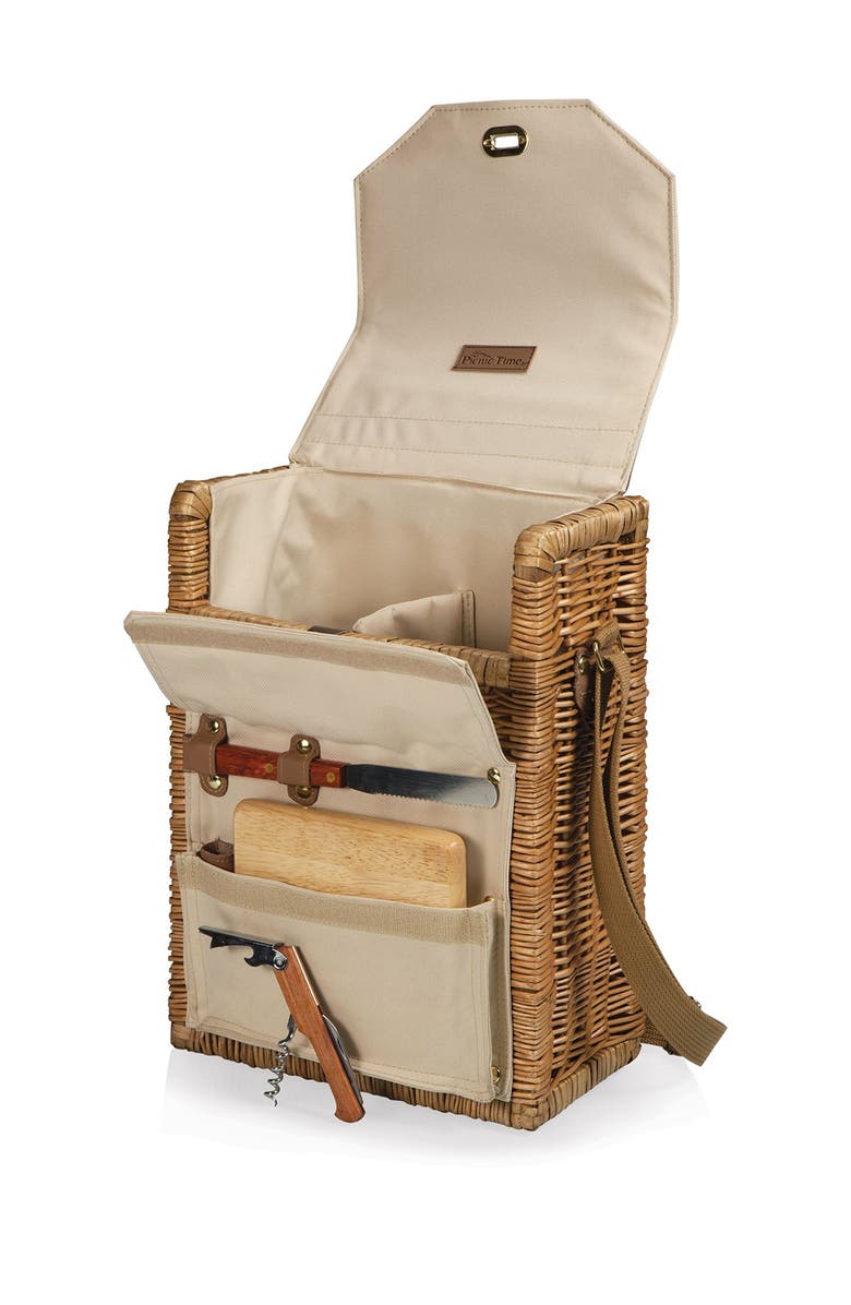 Picnic Time Corsica Wine & Cheese Picnic Basket, Main, color, Natural