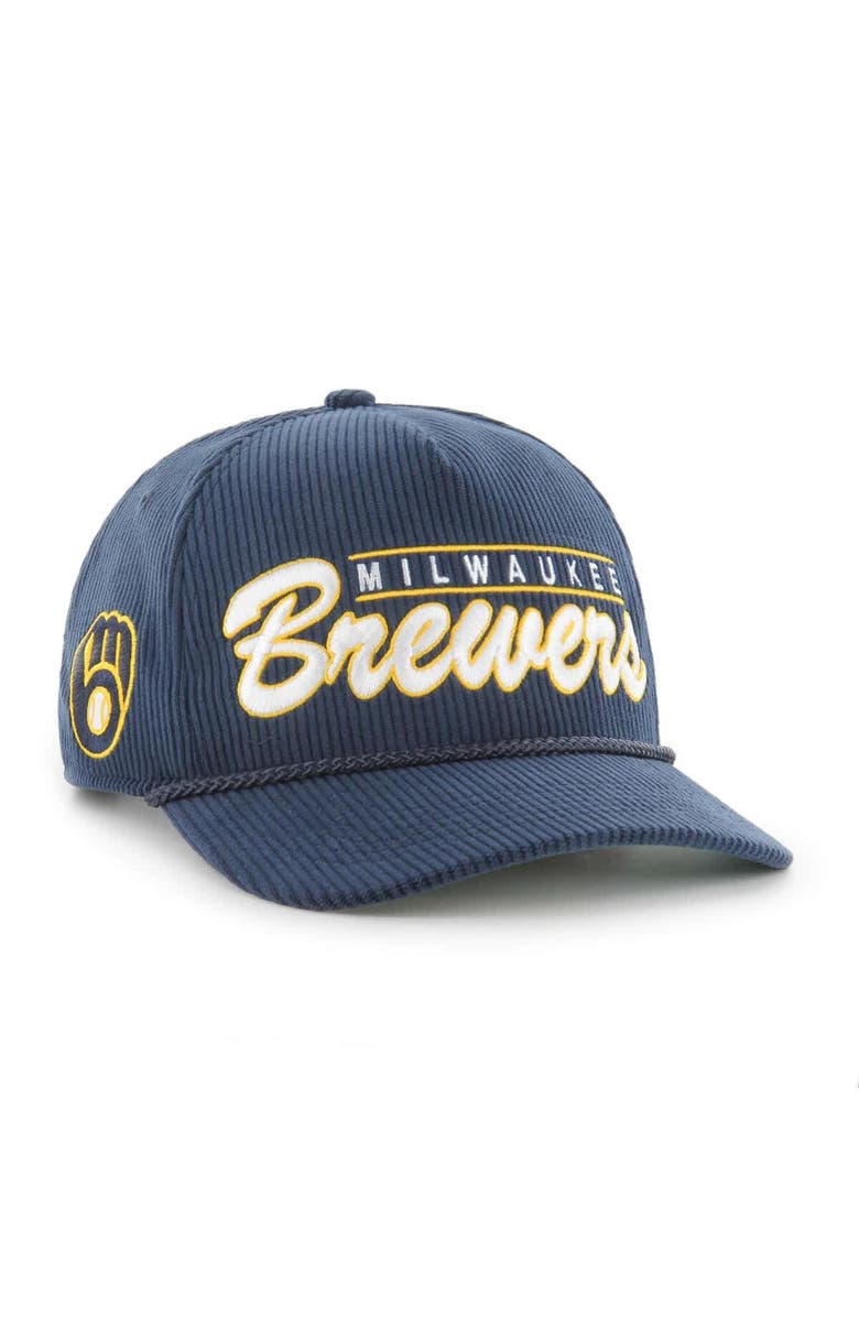 '47 Men's '47 Navy Milwaukee Brewers Corduroy Hitch Adjustable Hat, Main, color, 
