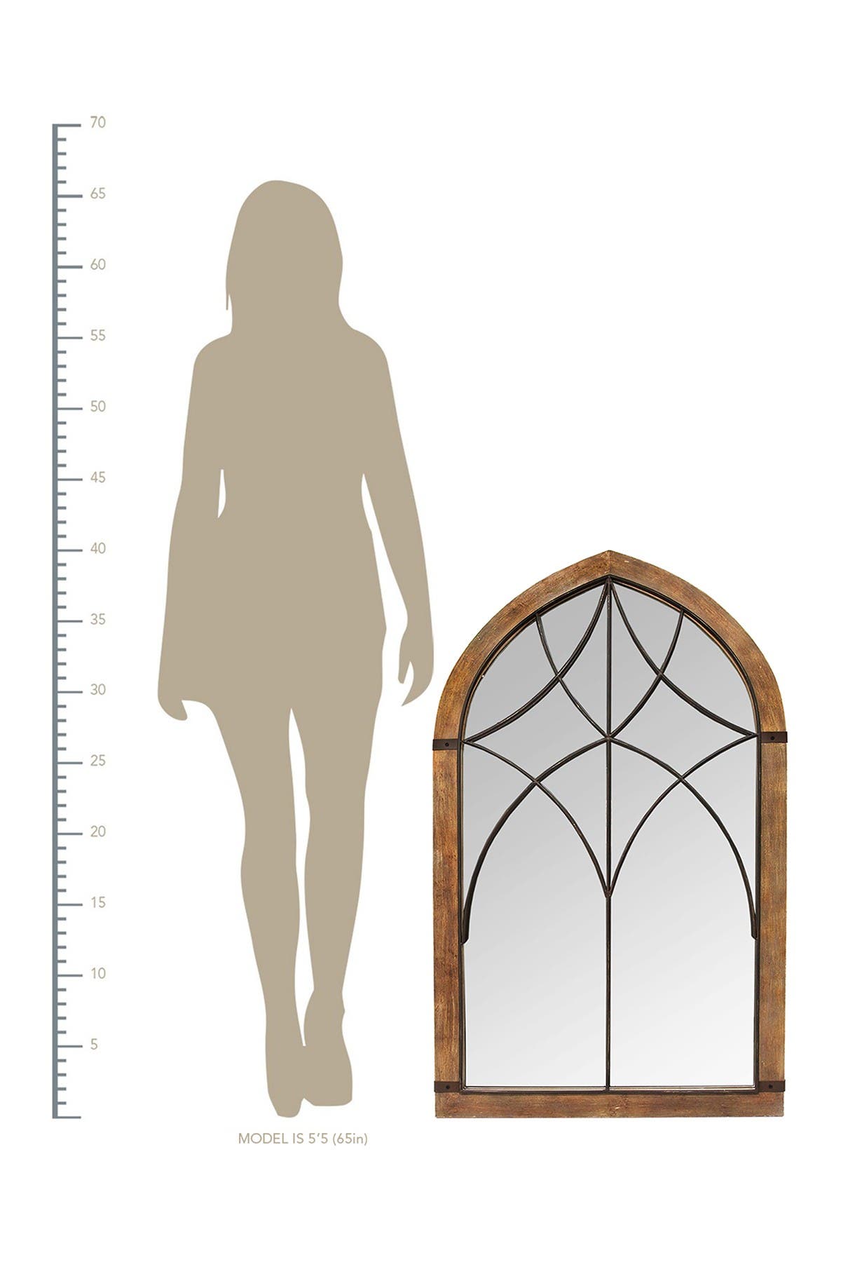 STRATTON HOME DECOR Brown/Bronze Augusta Cathedral Mirror | Nordstromrack