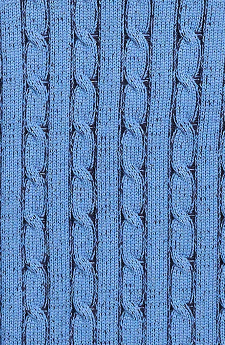 Cotton Emporium Kids' Plaited Cable Sweater Hoodie, Alternate, color, Navy