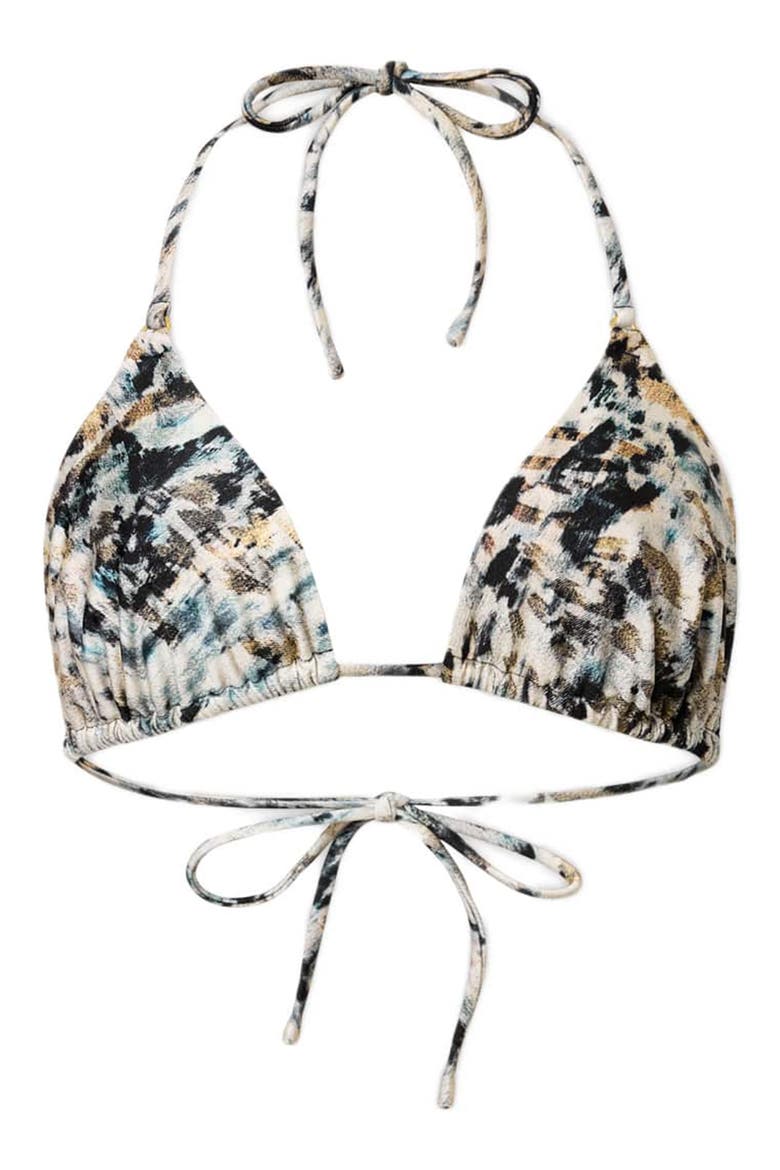 Saph Print Triangle Bikini Top, Alternate, color, CANTER FAWN BROWN