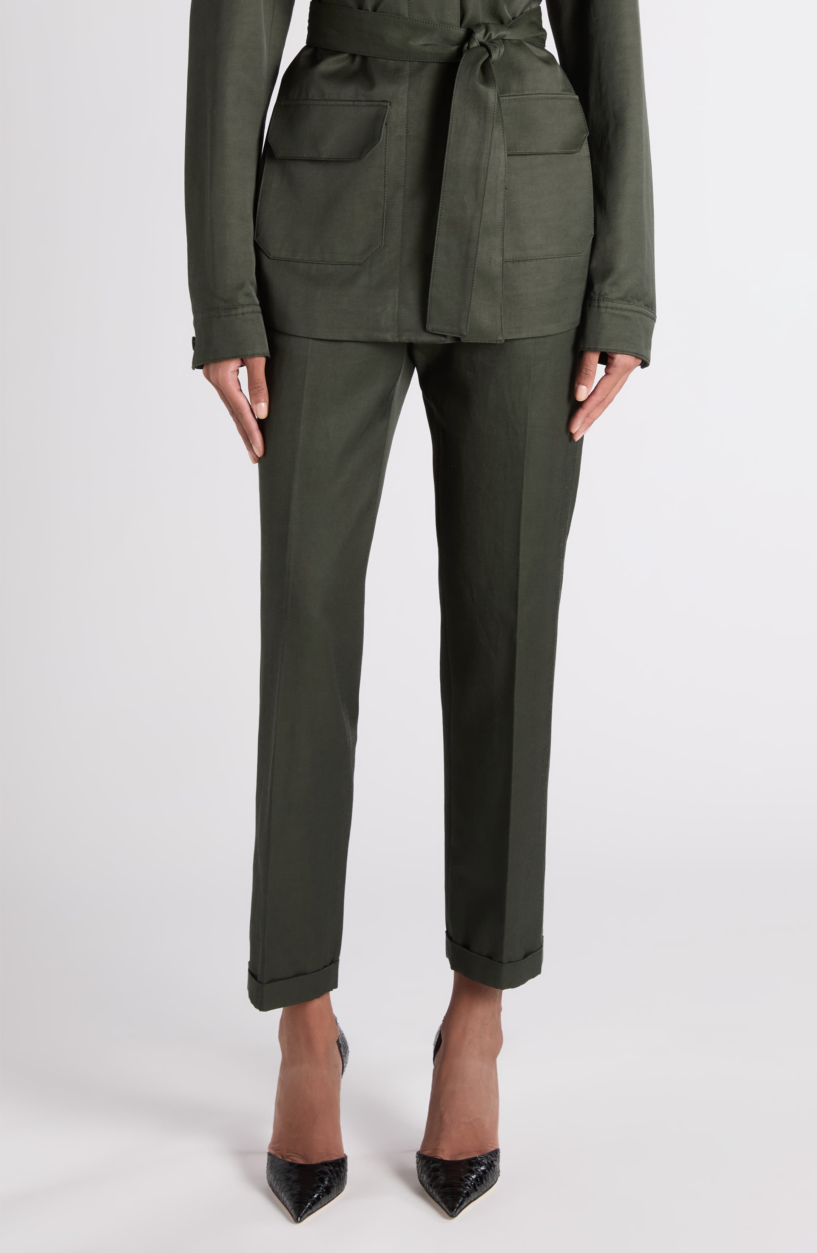 Twill Chino Ankle Pants