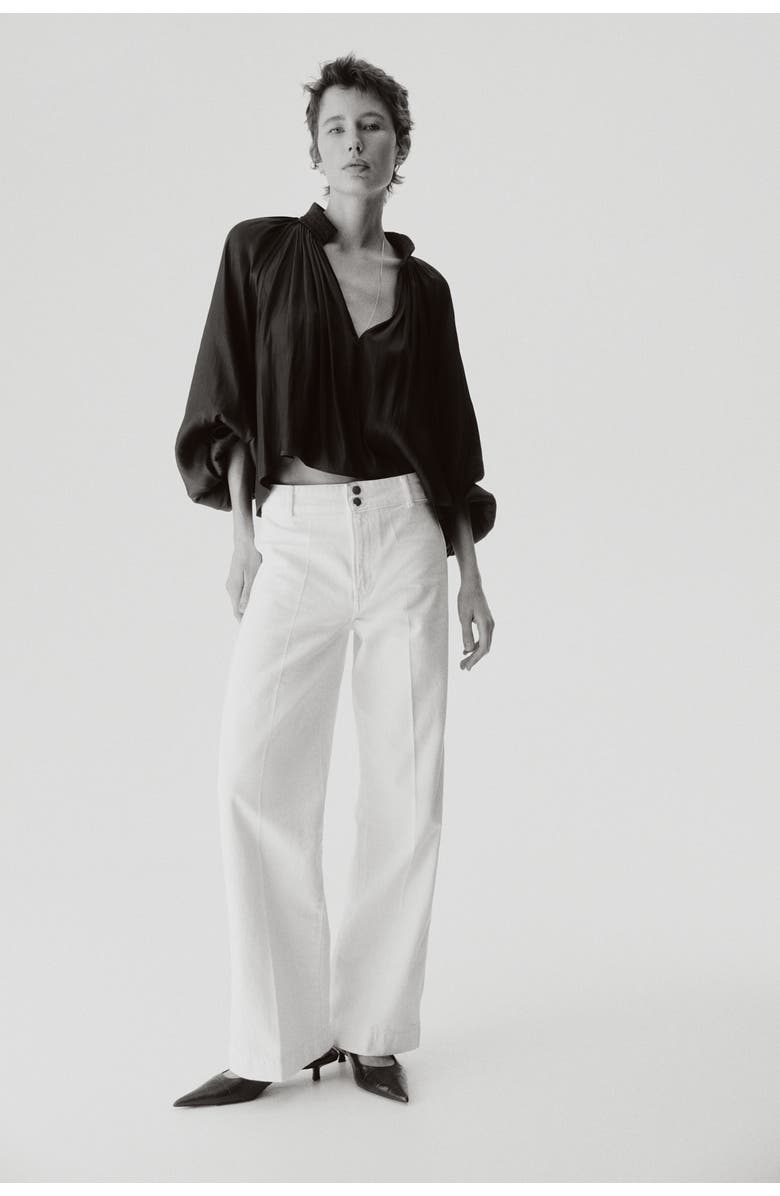 H&M Wide High Waist Jeans, Alternate, color, White