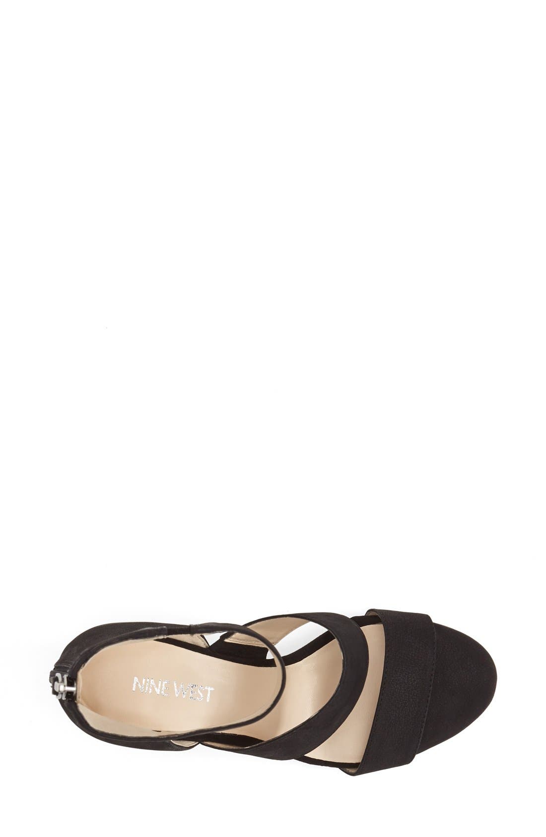'Risk Taker' Wedge Sandal, Alternate, color, BLACK