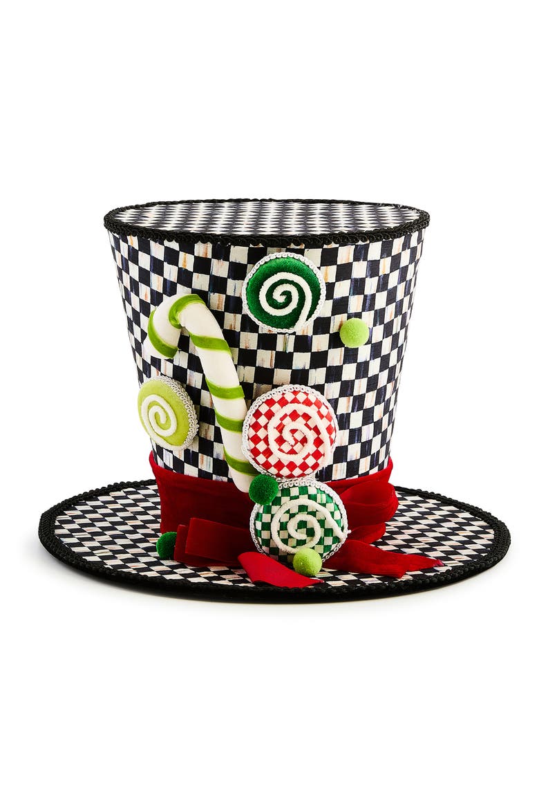 Check It Out Top Hat Tree Topper, Main, color, BLACK