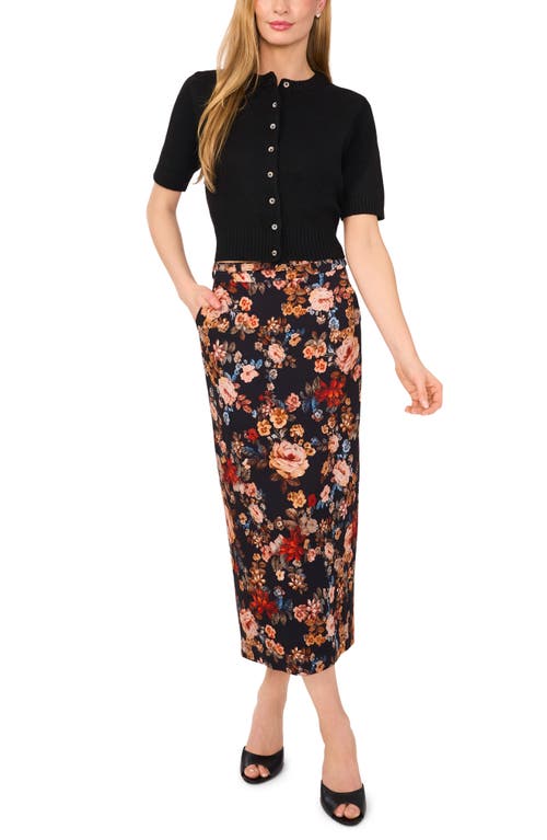 Ted Baker Floraas Belted Midi Skirt In Multi