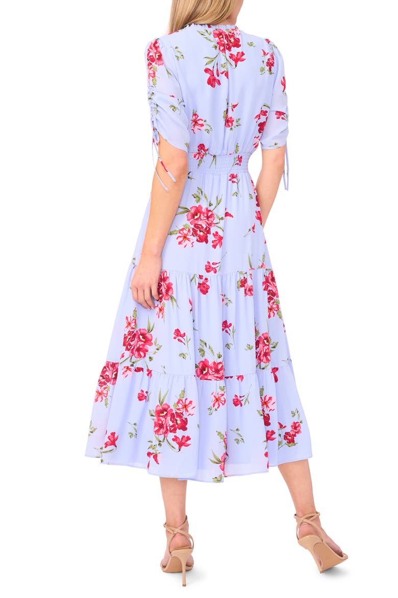 Floral Tiered Dress, Alternate, color, WINDSURFER