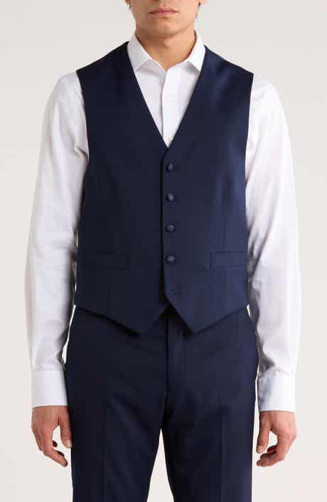 Tommy Hilfiger Stretch Wool Blend Tuxedo Vest