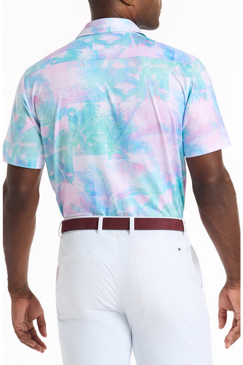 Icarus Short Sleeve Knit Button-Up Shirt, Alternate, color, BLUE/ GREEN MULTI