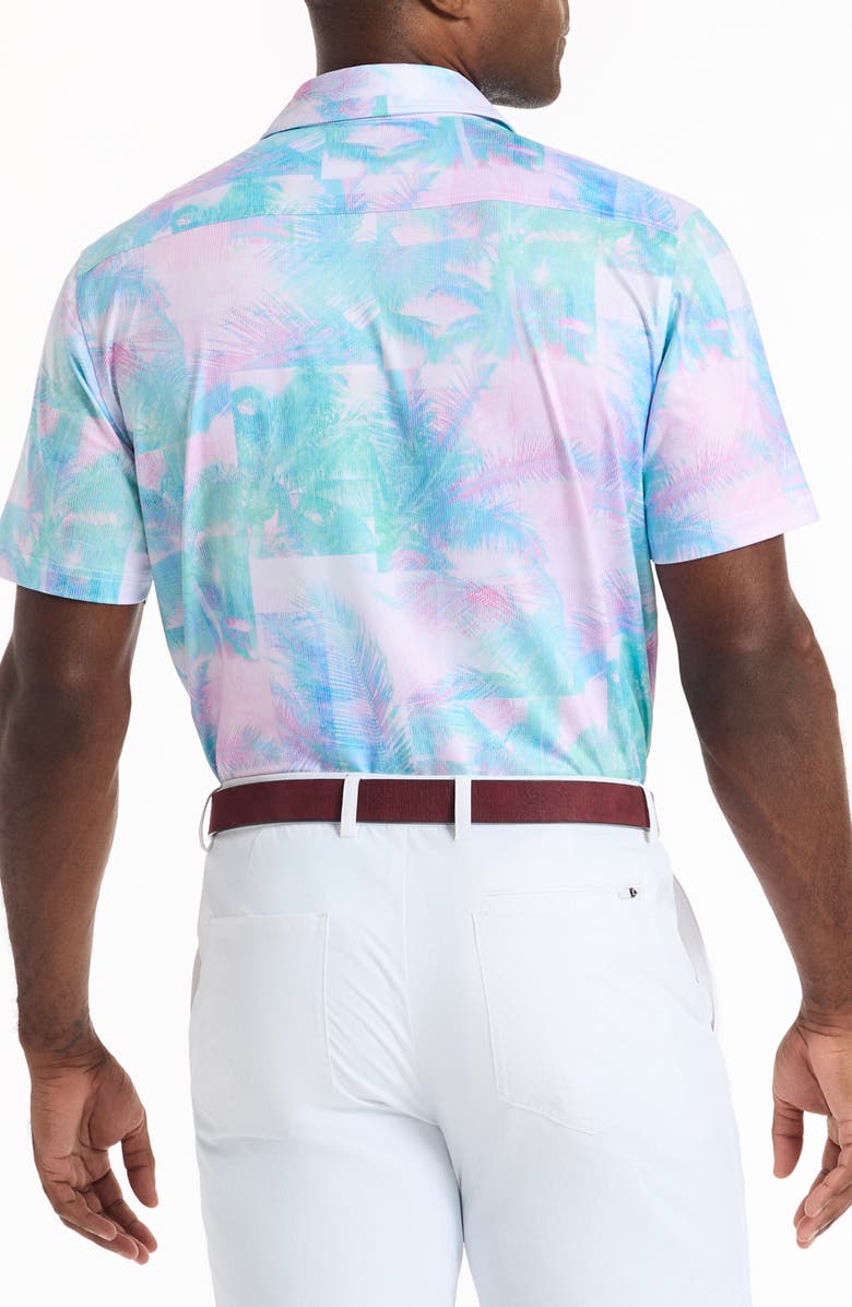 Robert Graham Icarus Short Sleeve Knit Button-Up Shirt, Alternate, color, Blue/ Green Multi