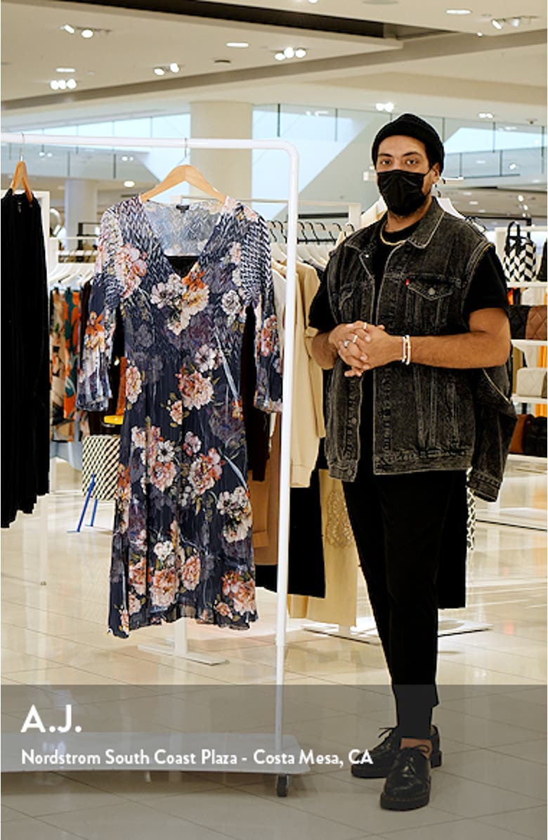 Bell Sleeve Charmeuse & Chiffon A-Line Dress, sales video thumbnail